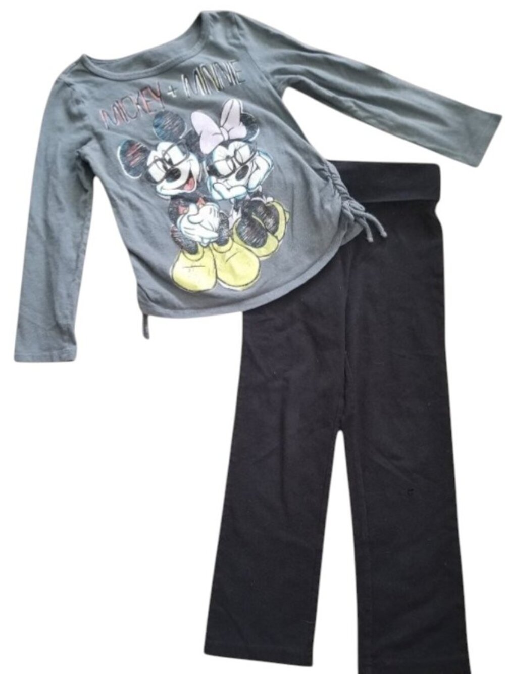 DISNEY Mickey & Minnie Long Sleeved Top OLD NAVY Yoga Leggings Girls Size 4T